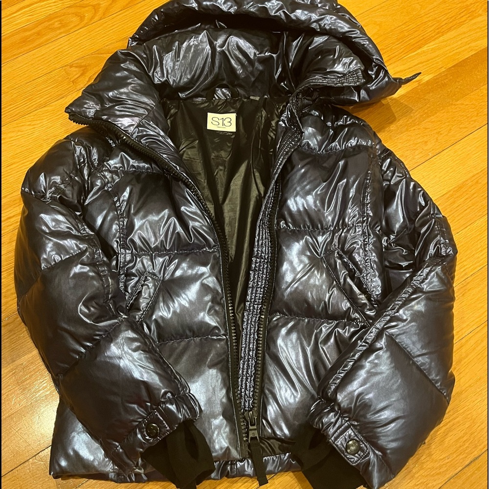 S13 Girl’s Metallic Blueish Puffer Jacket Sz12 Excellent Condition Worn Once!!!!